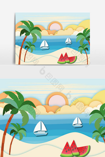 海洋西瓜设计元素图片