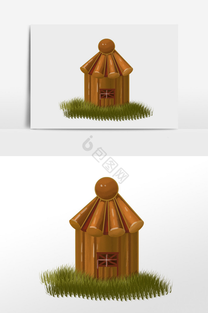 木房子插画图片