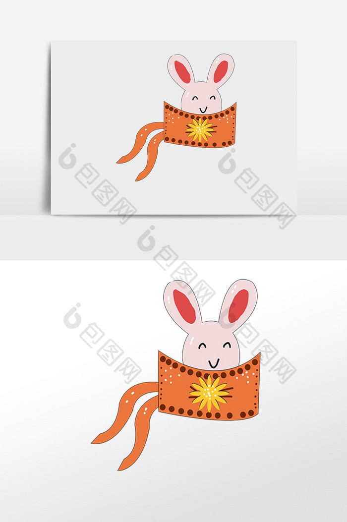 清新兔子插画素材