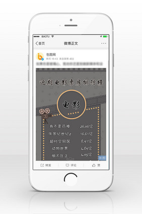 简洁海报电影票房排行榜信息长图