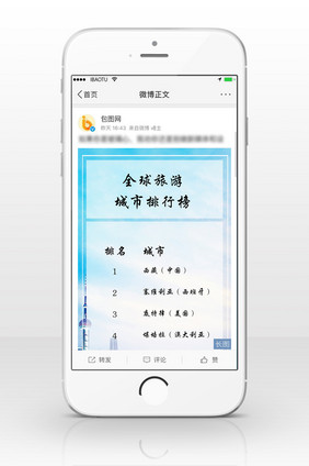简约质感旅游城市排行榜信息长图