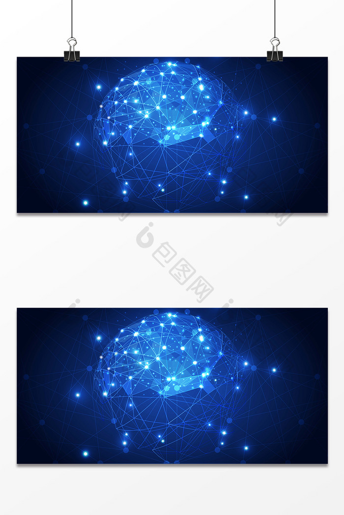 蓝色光效电子设计背景图