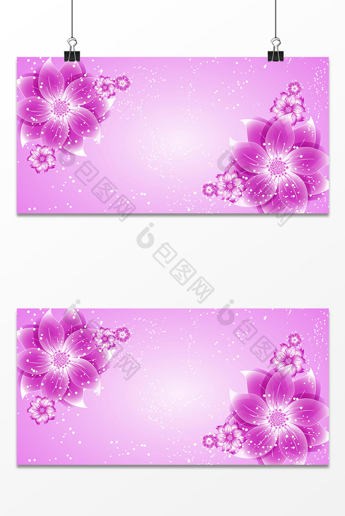 紫色浪漫花卉设计背景