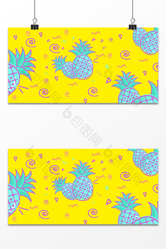菠萝饮品店促销设计背景图片