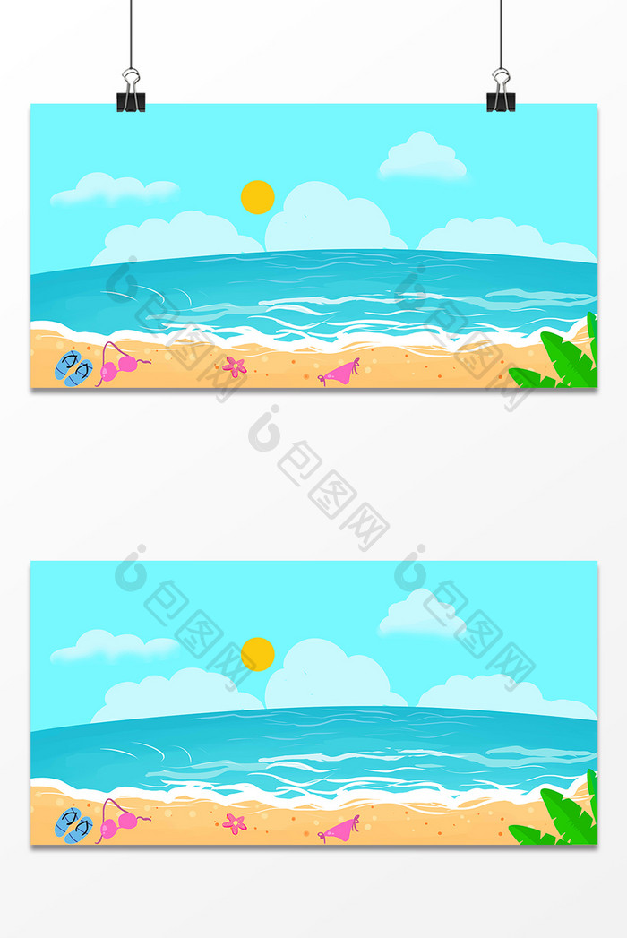沙滩海洋海边设计背景图