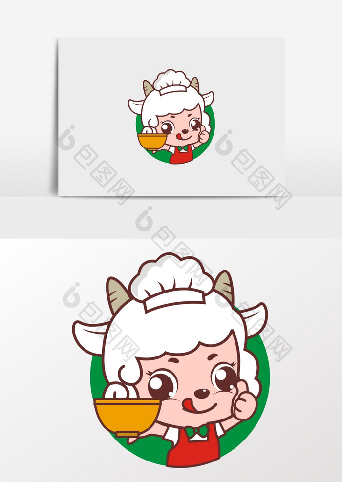 卡通羊餐饮羊肉馆LOGO