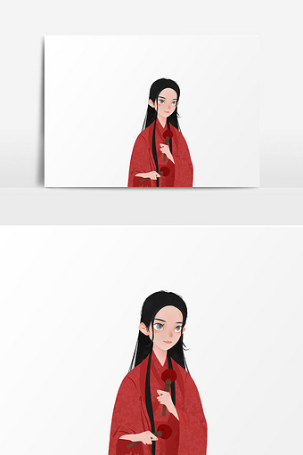 古风美女素材插画图片