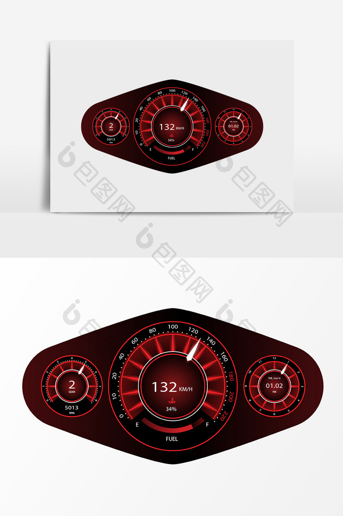 手绘卡通仪表盘元素