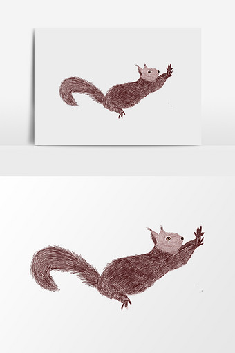 手绘素描松鼠素材图片
