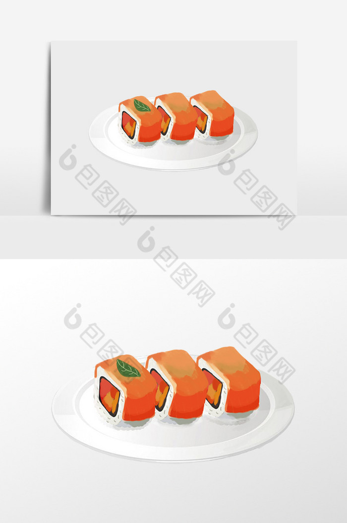 盘装的寿司插画图片图片