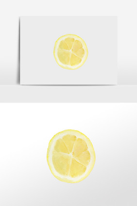 水彩手绘水果水彩切面柠檬