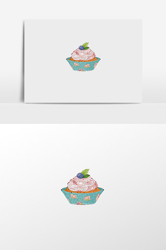 清新手绘蛋糕插画元素图片