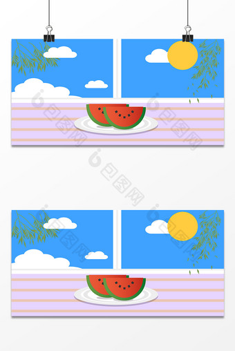 手绘水果盛夏设计背景图图片