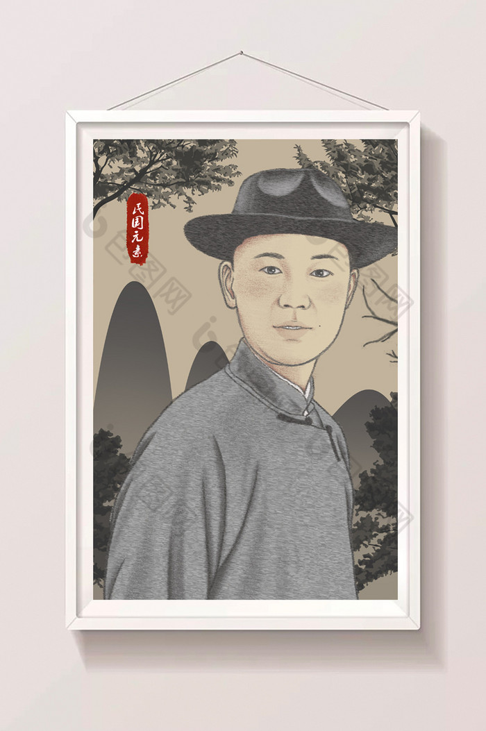 中国文化民国人物插画图片图片