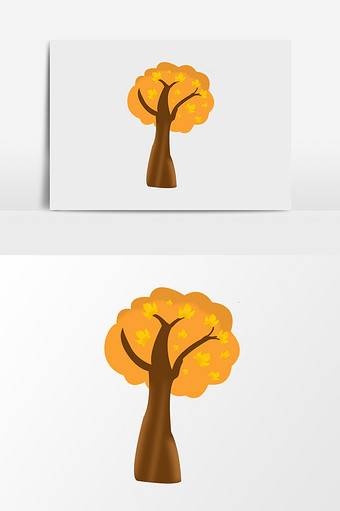 秋天大树手绘素材图片