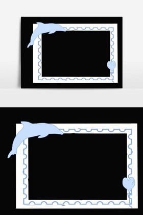 海豚装饰边框插画