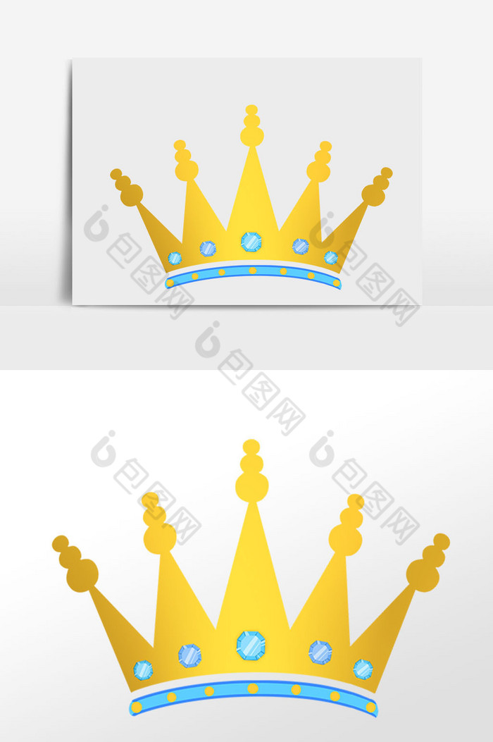 金色皇冠蓝宝石插画图片图片