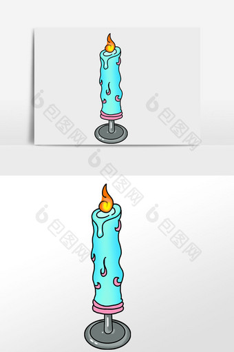 手绘艺术蜡烛插画元素图片