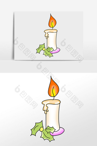 手绘蜡烛插画元素图片