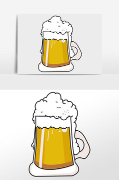 卡通啤酒杯啤酒矢量素材