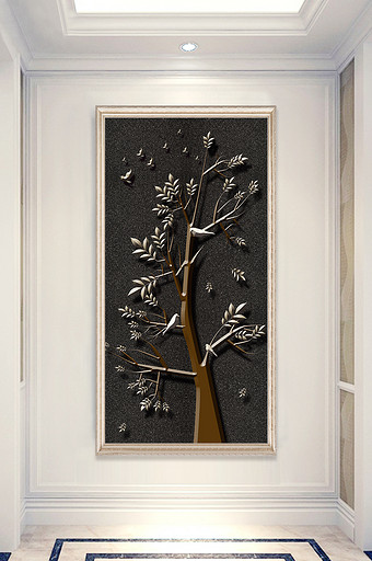 立体大气植物树木玄关创意装饰画图片