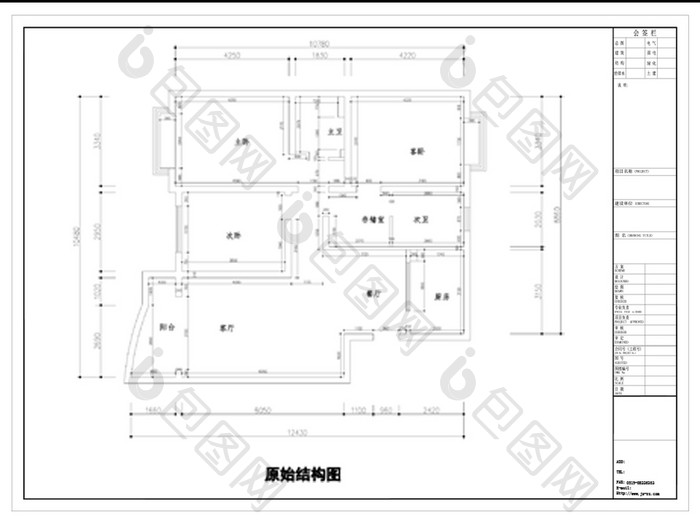 三室户型CAD图纸