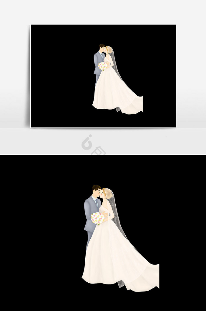 结婚新娘人物插画图片