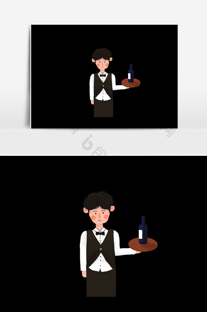 酒吧人物素材插画