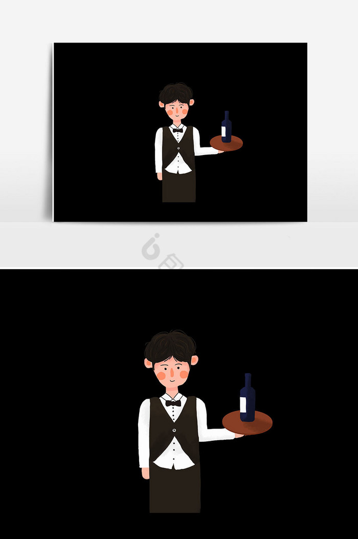 酒吧人物插画图片