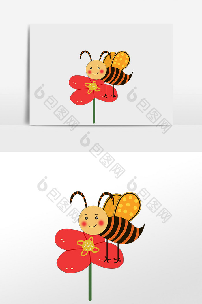 花朵黄色蜜蜂图片