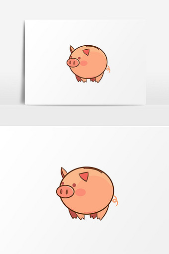 卡通人物猪人物插画图片
