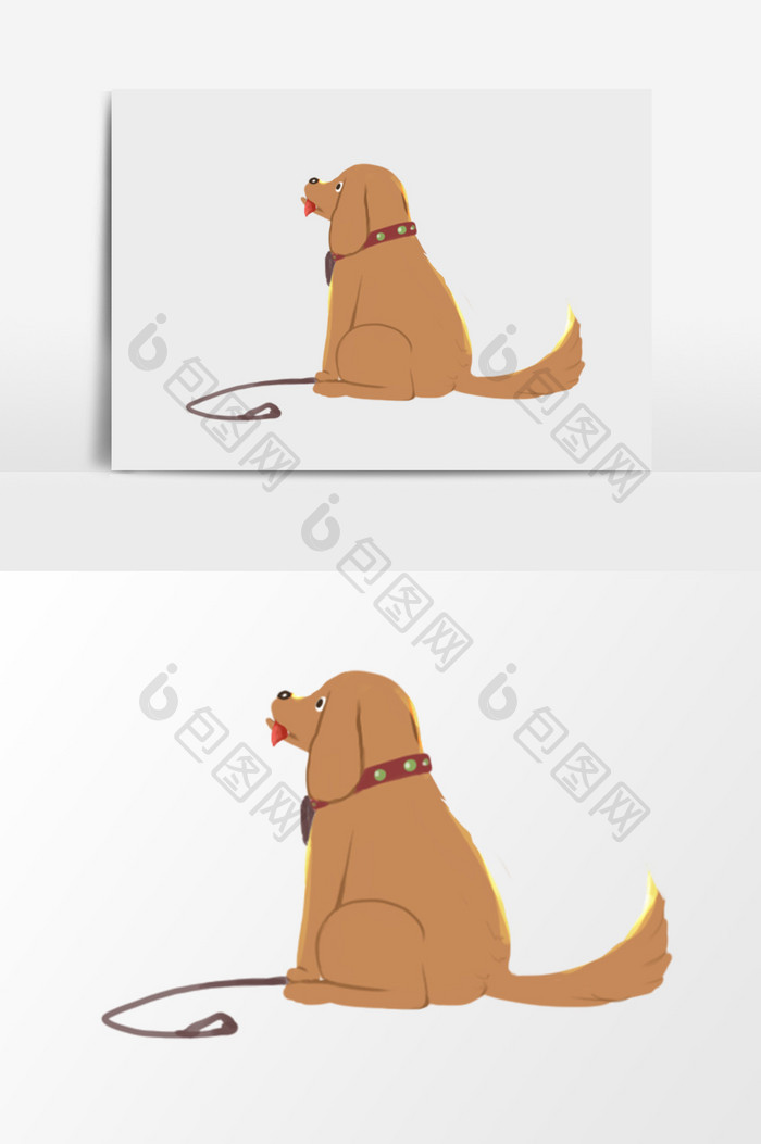 可爱卡通手绘宠物狗