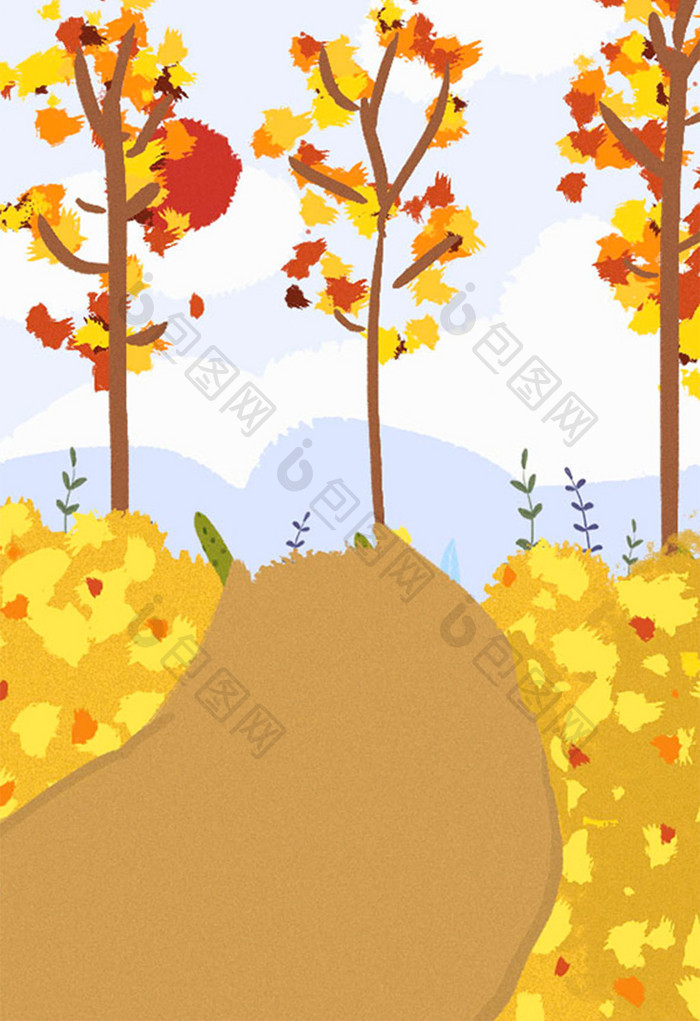 秋季风景素材插画