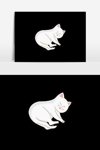 猫咪动物插画设计图片