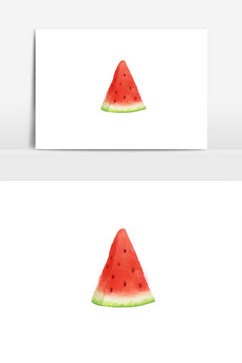 水彩手绘水果素材三角西瓜图片