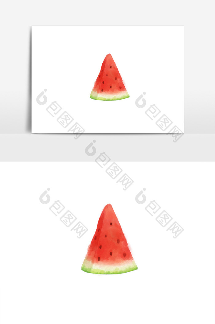 水彩手绘水果素材三角西瓜