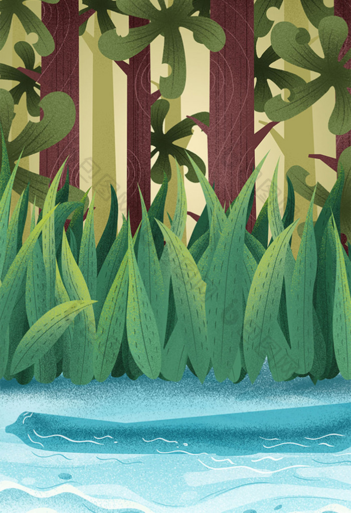 森林素材背景插画