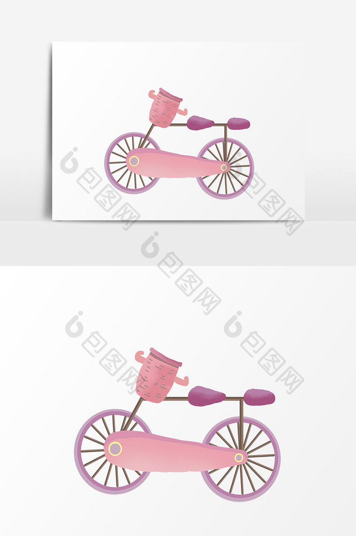 卡通自行车插画设计