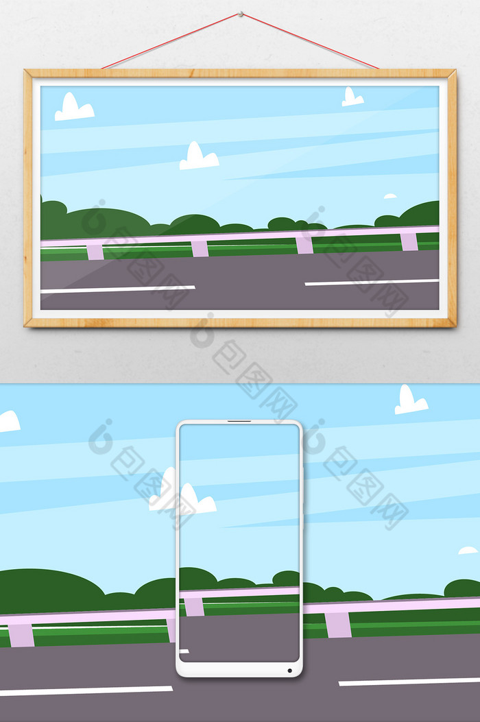 高速公路插画图片图片