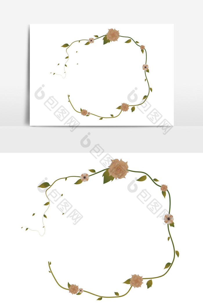花卉水彩素材矢量图图片