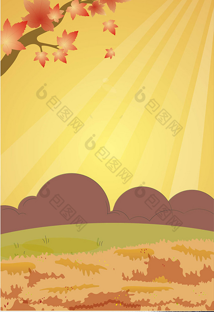秋季素材背景插画创意