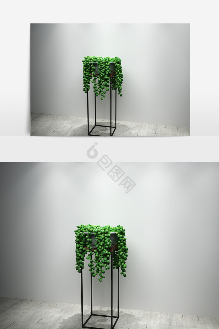 室内绿萝植物景观盆栽3D模型图片