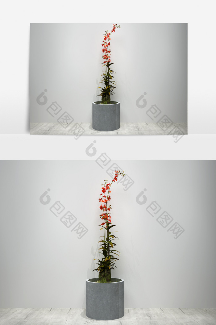 鲜花景观植物盆栽3D模型