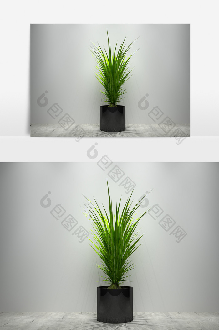 绿色景观植物盆栽3D模型