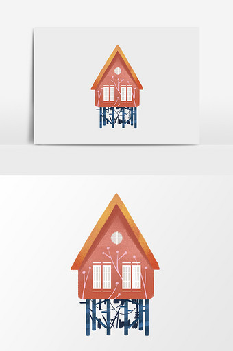 免扣卡通手绘房子素材图片