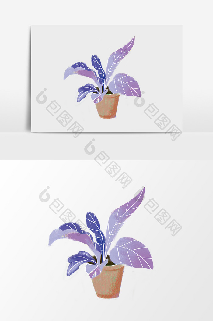 紫色免扣卡通花盆