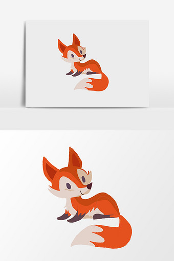 红色可爱狐狸素材图片