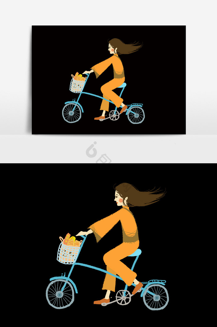 少女骑自行车图片