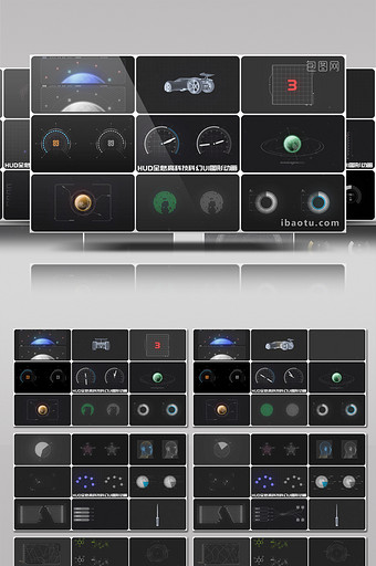 HUD全息高科技科幻UI图形动画AE模板图片