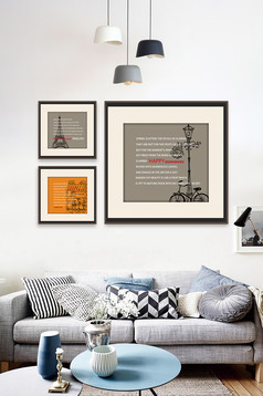 简约现代立体蒲公英风景玄关创意装饰画